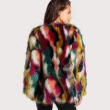 Women Elegant Fur Coats Colorful Faux