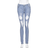 Women Skinny Ripped Holes Jeans