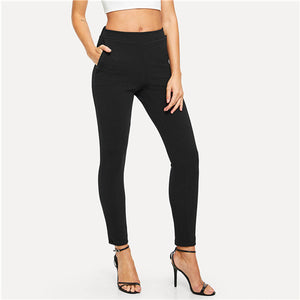 Mid Waist Skinny Trousers