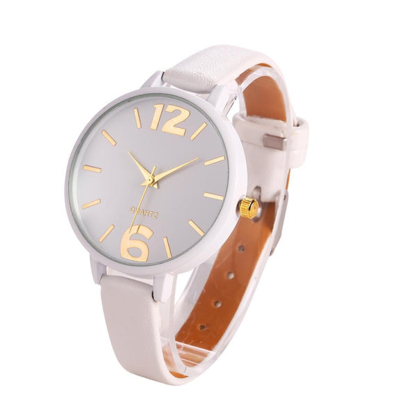 Design Quartz  Women Band Simple Leather Watch