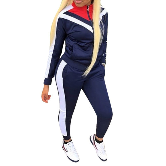 Patchwork  tracksuit Women Set