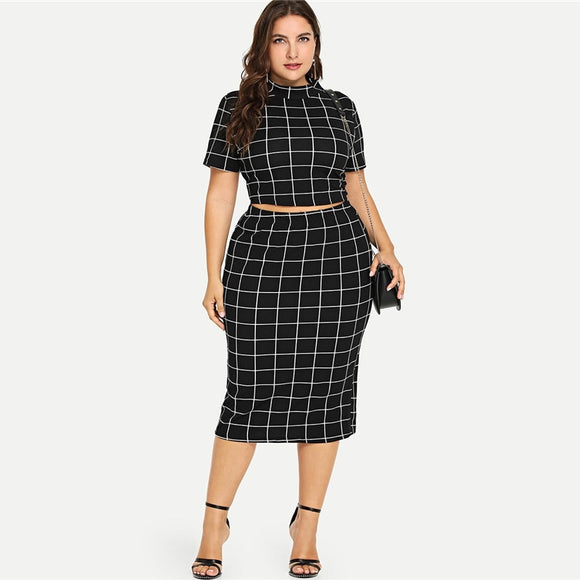 Plus Size Two Piece Women Set