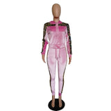 Patchwork Sequin Tracksuit Women 2 Piece Set